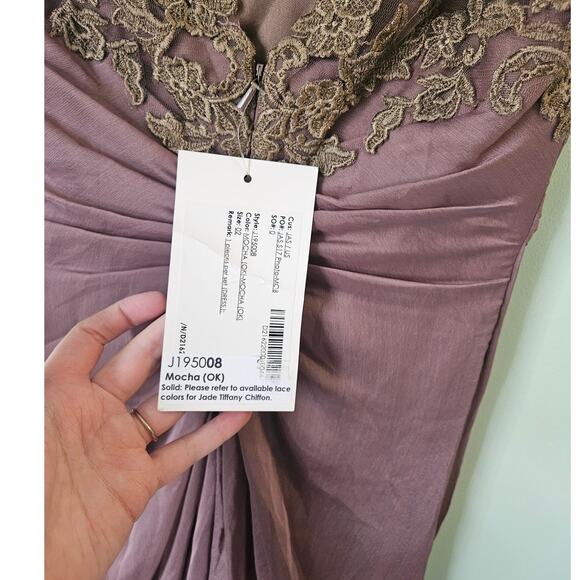 Jade by Jasmine Mocha Gown Special Occasion Bridesmaid Prom Cocktail Dress - Picture 16 of 16